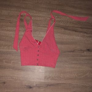 free people red halter top
